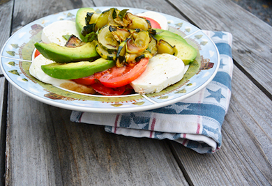 Warm Zucchini and Herb Caprese Salad