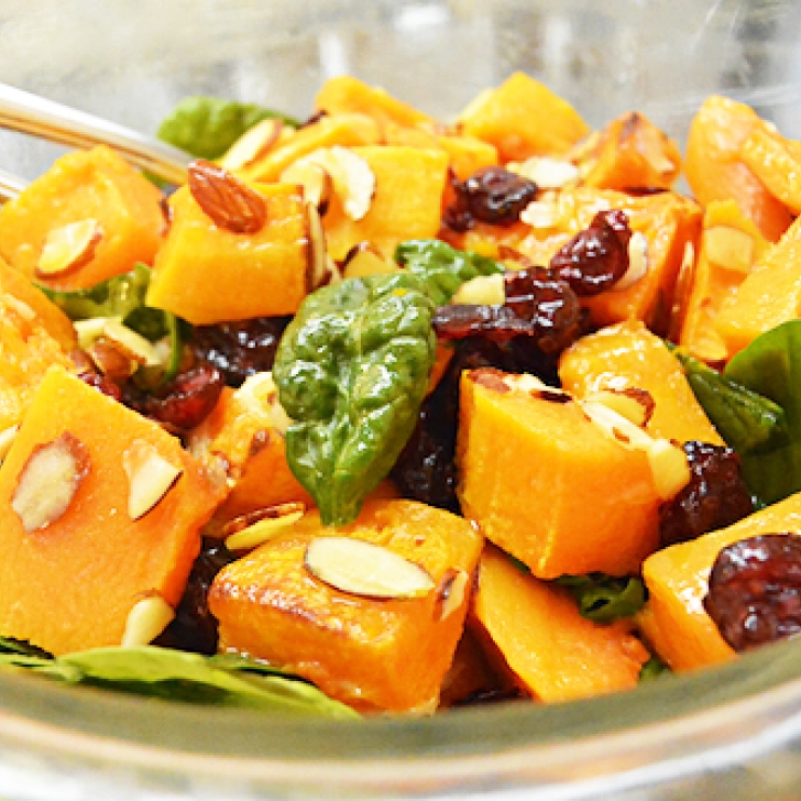 Roasted Butternut Squash Salad with Cranberries