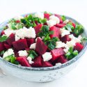 Wheat Berry Bowl with Roasted Beets, Feta, and Mint