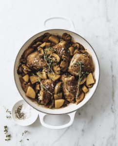 braised chicken thighs with mushrooms
